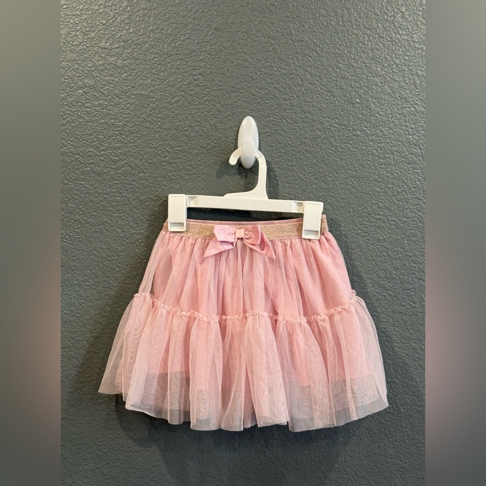 Girls H&M Size 4/6Y Pink Sparkle Tutu Skirt Ballerina Dance Bow